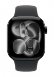 APPLE Vaata Sarja 11 musta alumiiniumist, 42 mm, must sportrihm, suurus S/M