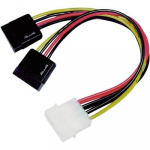 Deltaco Y-kaabel, Molex 4-pin isane - 2 x SATA emane (SATA-S3)