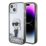 Karl Lagerfeld KLHCP15SLKKNSK iPhone 15 / 14 / 13 6.1" lbipaistev kvakott Liquid Glitter Ikonik
