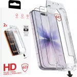 Fusion Accessories Fusion Dust-Free Easy Fit Full Glue 6D Tempered Glass for Iphone 16 Pro | 17 black - 2 pieces Black