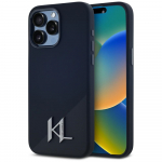 Karl Lagerfeld Silikoonist kaitsembris Shadow Metal Initial MagSafe iPhone'i 15 Pro jaoks, must