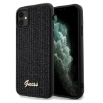 GUESS GUHCN61PMSDGSK iPhone 11 / Xr 6.1" tarny/must hardcase Disco Metal Script