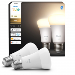 Philips Hue LED-nutiklamp, valge, E27, 1100 lm, 2-pakend (929003856102)