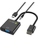 Techly Kaabliadapter Konverter HDMI-st VGA-sse Micro USB ja Heliga IDATA HDMI-VGA2AU