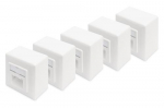 Digitus CAT.6A andmeseaduse kast, seinapinnale paigaldatav, varjestatud, 2x RJ-45 LSA (valge, 5 tk, E-klass)