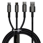 Baseus Tungsten 3in1 kaabel USB - USB Type C / Lightning / micro USB 3.5 A 1.5 m must (CAMLTWJ-01) - OUTLET