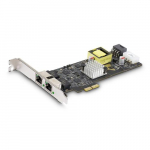StarTech.com 2-Port 2,5 Gbps NBASE-T PoE vrgukaart, kahe Intel I225-V, 802.3af/at PoE+ mitte-Gigabit NIC, PCI Express serveri LAN kaart, LP4/8-pingi PCIe-juhitav