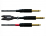 Cordial CFY 1.5 VPP helikaabel 1.5 m 2 x 6.35mm 6.35mm must