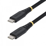 StarTech.com 15 cm (6 tolli) USB-C laadimiskaabel, 60 W (3 A) PD, kahekordse kihiga punutud nailon/TPE mbris, vastupidav USB-C laadimiskaabel, USB 2.0 slearvuti laadimiskaabel