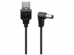 Goobay USB-A kuni DC 5,5 mm pistik kaabel, DC toitekabel, must, 0,5 m