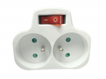 MicroConnect Plug on/off switch EU to 2French Type E, White