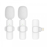 Wireless lavalier microphone Lightning double (2 in set) K1 white