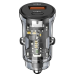 USAMS Auto laadimine. 1xUSB+1xUSB-C C32 30W kiirlaadimine must/must CC164CC01 (US-CC164)