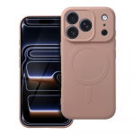 SILIKOONKATE MAG COVER hilduv MagSafe'iga IPHONE 17 Pro jaoks, roosa