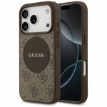 GUESS Etui 4G Circle Classic Logo MagSafe iPhone 17 Pro jaoks pronksine