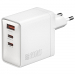 4smarts Taskukaasaskett GaN vrgulaadija 100W 2xUSB-C + USB-A valge