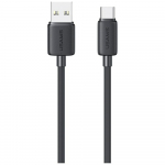 USAMS KY-seeria US-SJ698 3A USB-C ja USB-A vaheline 3 meetri pikkune must kaabel