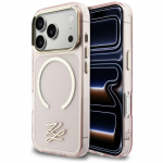 Karl Lagerfeld Etui IML KL Script Logo MagSafe iPhone'ile 17 Pro Max roosa
