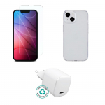 eSTUFF Kit for iPhone 15 Pro. Charger, Cover, Glass. Brown