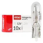 Amio Halogeenlambid T5 12V 1.2W W2x4.6d valged 10 tk -04412