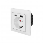 Logilink Pistikupesa CEE 7/3 + USB Valge