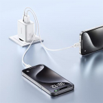 Baseus KUUB C+U 20W LAADIMISSEADME LAADIMISSEADME-VALGE mobiilseadmete laadija Nutitelefon, Telefon Valge USB Auto