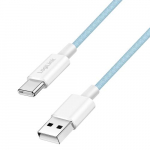 Logilink USB 2.0 Type-C kaabel, C/M A/M, nailonkatteline, 60W, sinine, 1,5 m
