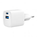 Gembird TA-UC-PDQC20-W-01 USB-A USB-C 20W PD QC3.0 Mini Charger, White