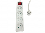 MicroConnect 4-way Power Strip on/off switch French Type E, 5m