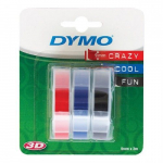 Dymo 3D Embossing Tape, 9 mm, 3 Different Colors