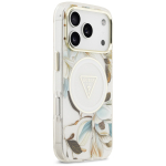Etui Guess IML Glitter Flowers Triangle MagSafe do iPhone 17 Pro Max biay