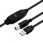 MicroConnect Active USB 3.2 Gen 1 A-B 10m M-M, Black Active USB 3.2 Gen