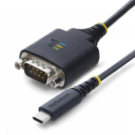 StarTech.com 1 jala (30 cm) USB-C-st sarja adapterkaabel, COM-kaitse, FTDI-sugususe kiip, Type-C kuni isane DB9 RS232, oleku LED-id, vahetatavad DB9-kruvid ja mutrid