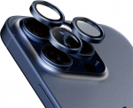 PanzerGlass Hoops kaamera objektiivi kaitse, iPhone 15 Pro / 15 Pro Max, sinine titaan (1199)