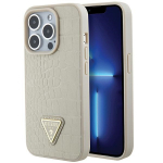 GUESS GUHCP15LPCRTHCD iPhone 15 Pro 6,1" kuldne kvakaaneline krokodillmustriga kolmnurgeline logo