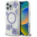 GUESS Kaane Vaigu lilled MagSafe iPhone'ile 16 Pro Max, violetne