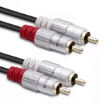 Qoltec Kaabel 2xRCA mees / 2xRCA mees | 2m | Must