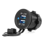 Amio Veekindel telefonilaadija sinise LED-indikaatoriga 4.2A 2xUSB 12/24V -04217