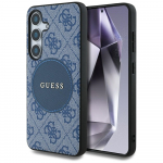 GUESS Etui 4G mmargune Patch Classic Logo MagSafe do Samsung Galaxy S25 Plus niebieski