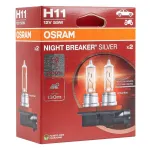 Osram Halogenile bulb H11 12V 55W PGJ19-2 NIGHT BREAKER SILVER+100% /2tk