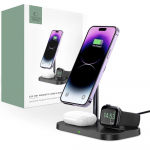 Tech-Protect QI15W-A22 inductive MagSafe charger with 3in1 MagSafe stand for smartphone | Apple Watch | AirPods - black