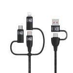 USAMS Kabel U85 2xUSB-C/USB/Micro-USB/ Lightning 6w1 1,2m 100W PD Fast Charge czarny/must SJ645USB01 (US-SJ645)