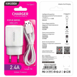 iKaku KSC-373 USB Main Charger (2 x USB)to USB-C 2.4A 12W White