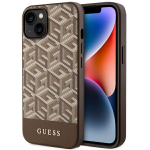 GUESS GUHMP14MHGCFSEW iPhone 14 Plus / 15 Plus 6.7" brzowy/pruun kva mbris GCube Stripes MagSafe