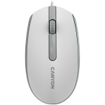 CANYON Juhtmega optiline hiir 3 nupuga, DPI 1000, 1.5 meetri pikkune USB-kaabel, valgehall, 65*115*40mm, 0.1kg