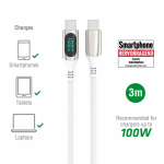 4smarts USB-C kaabel DigitCord 100W 3m valge