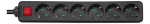 Deltaco GT-0661 power extension 3 m 6 AC outlet(s) Indoor Black