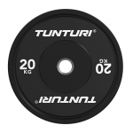 Weight plate TUNTURI Platinum Bumper Plate, black, 50mm, 20 kg