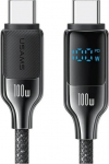 USAMS USB-kabel USB-C - USB-C 1.2 m, vrviline