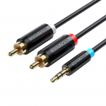 Vention Heliadapteri kaabel 3,5 mm isa kuni 2x isa RCA 8 m BCLBK must